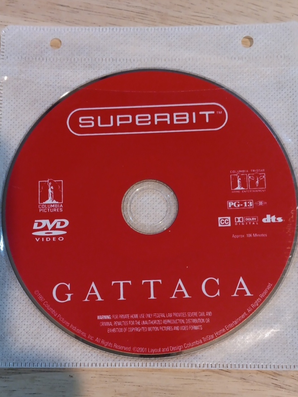 Gattaca DVD *NO CASE*